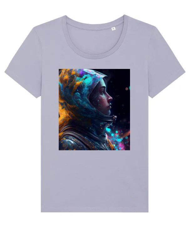 DIGITAL ART 55 Tricou mânecă scurtă guler larg fitted Damă Expresser