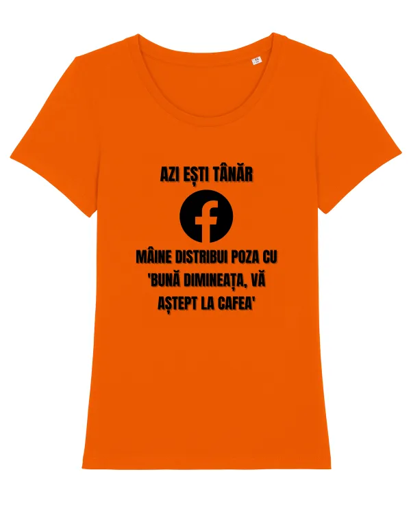 Azi esti tanar maine distribui poza cu buna dimineata va astept la cafea Bright Orange