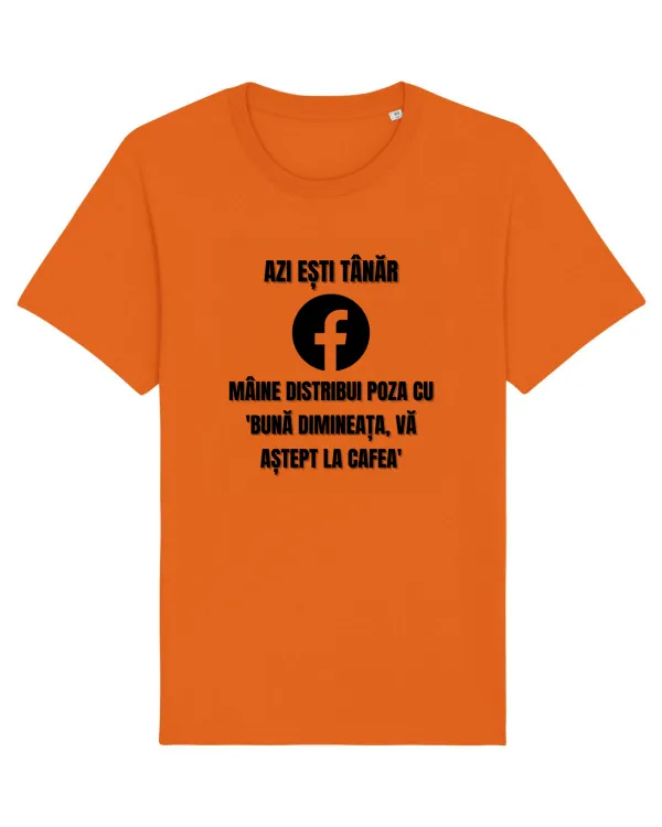 Azi esti tanar maine distribui poza cu buna dimineata va astept la cafea Bright Orange