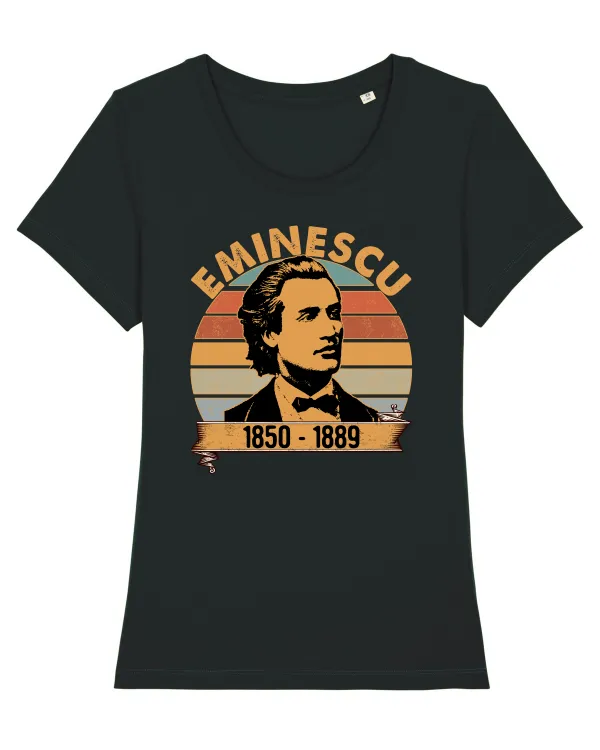 Mihai Eminescu 1850 -1889 Tricou mânecă scurtă guler larg fitted Damă Expresser