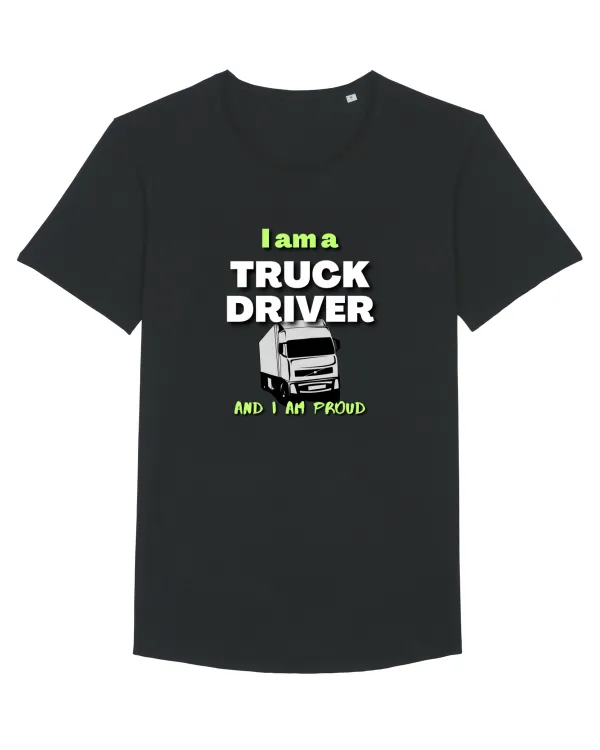 I am a truck driver and i am proud Tricou mânecă scurtă guler larg Bărbat Skater