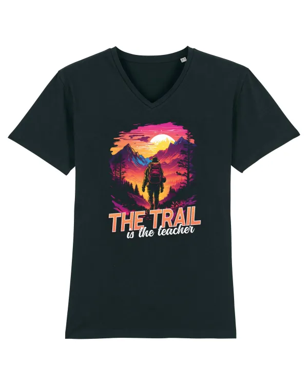 in stil synthwave - The trail is the teacher Tricou mânecă scurtă guler V Bărbat Presenter