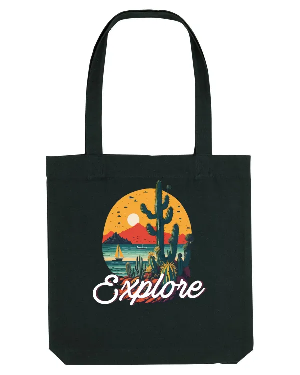 Explore - plaja cu cactusi si apus de soare Black