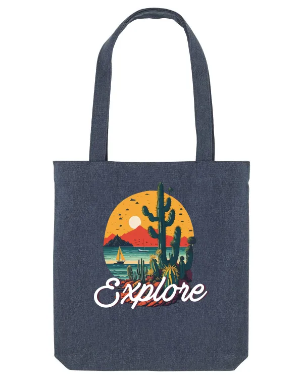 Explore - plaja cu cactusi si apus de soare Midnight Blue