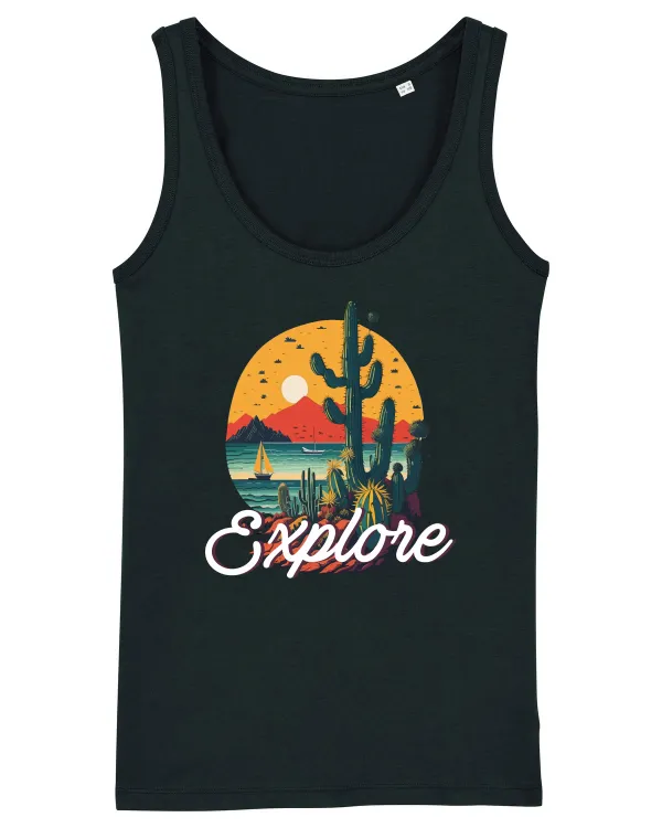 Explore - plaja cu cactusi si apus de soare Black