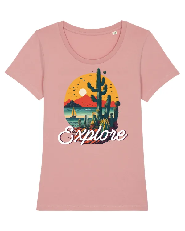 Explore - plaja cu cactusi si apus de soare Canyon Pink