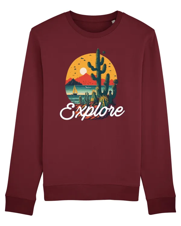 Explore - plaja cu cactusi si apus de soare Burgundy