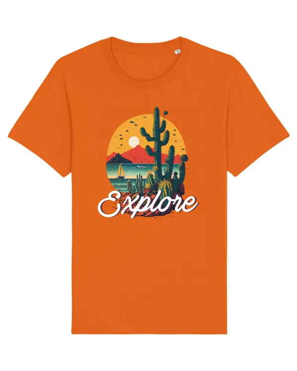 Explore - plaja cu cactusi si apus de soare Bright Orange