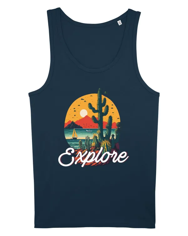 Explore - plaja cu cactusi si apus de soare Navy