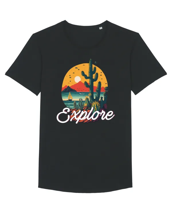 Explore - plaja cu cactusi si apus de soare Black