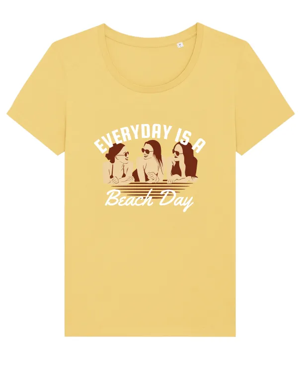Everyday is a Beach Day Tricou mânecă scurtă guler larg fitted Damă Expresser
