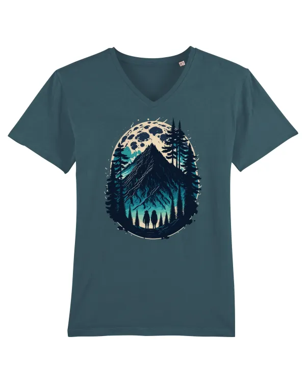 Full moon forest adventure Tricou mânecă scurtă guler V Bărbat Presenter