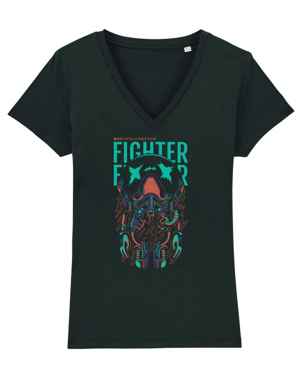 Fighter Tricou mânecă scurtă guler V Damă Evoker