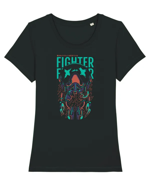 Fighter Tricou mânecă scurtă guler larg fitted Damă Expresser