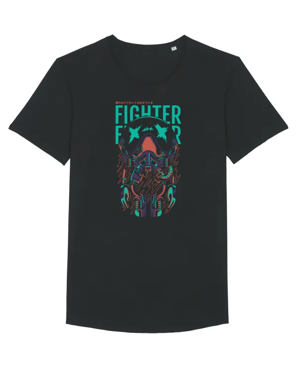 Fighter Tricou mânecă scurtă guler larg Bărbat Skater