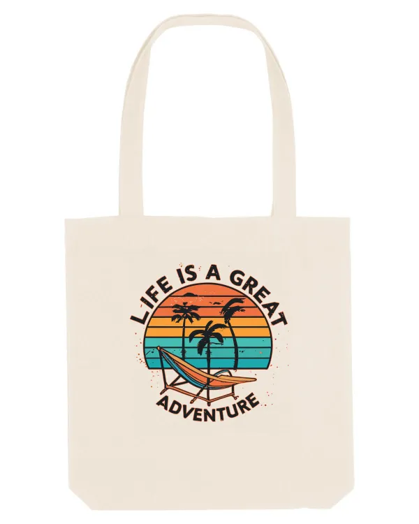 Life Is A Great Adventure Retro Sunset Natural