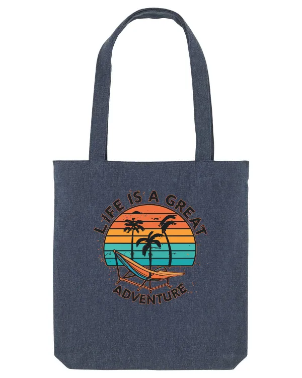 Life Is A Great Adventure Retro Sunset Midnight Blue