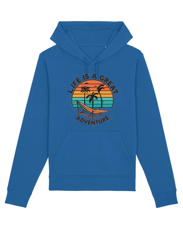 Life Is A Great Adventure Retro Sunset Royal Blue