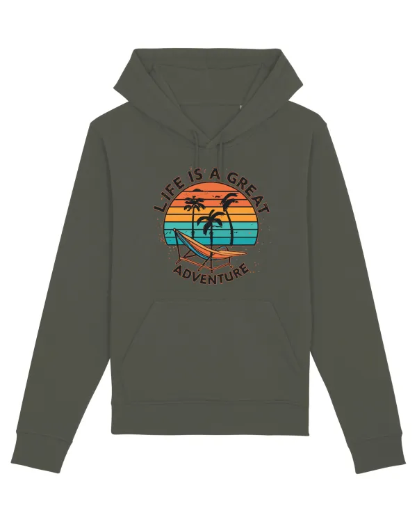 Life Is A Great Adventure Retro Sunset Khaki