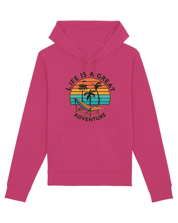 Life Is A Great Adventure Retro Sunset Raspberry