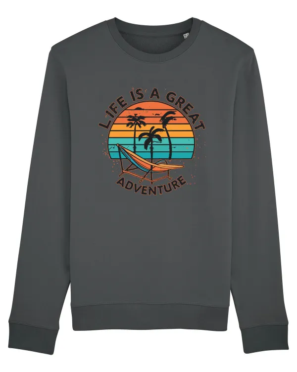 Life Is A Great Adventure Retro Sunset Anthracite