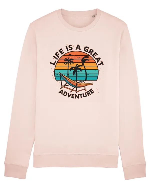 Life Is A Great Adventure Retro Sunset Candy Pink