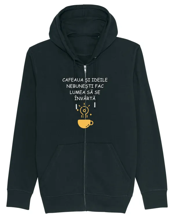 CAFEAUA ȘI IDEILE NEBUNEȘTI Hanorac cu fermoar Unisex Connector