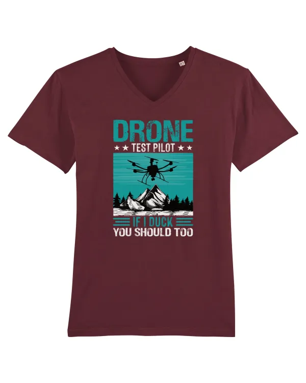 pt pasionații de drone - Drone test pilot Tricou mânecă scurtă guler V Bărbat Presenter