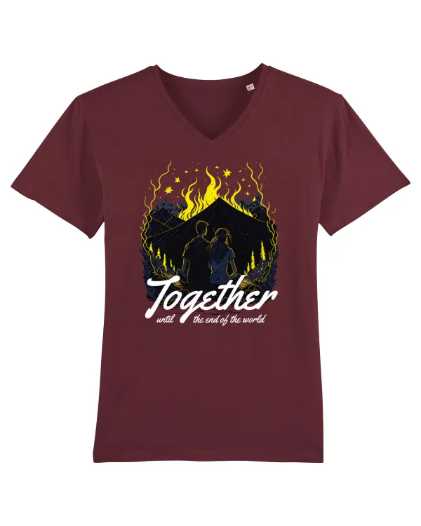 pt montaniarzii îndrăgostiți - Together until the end of the world Tricou mânecă scurtă guler V Bărbat Presenter
