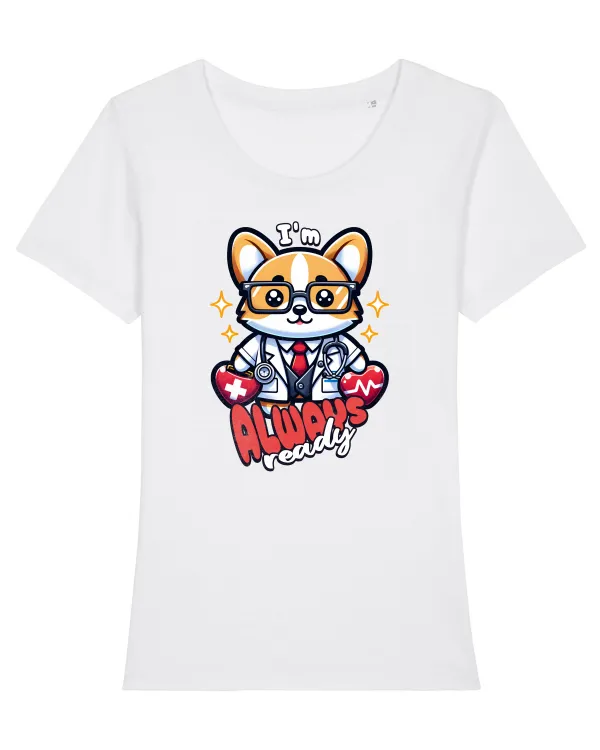 Asistentă Medicală de Urgență - Corgis Medici și Asistente Medicale de Urge Tricou mânecă scurtă guler larg fitted Damă Expresser