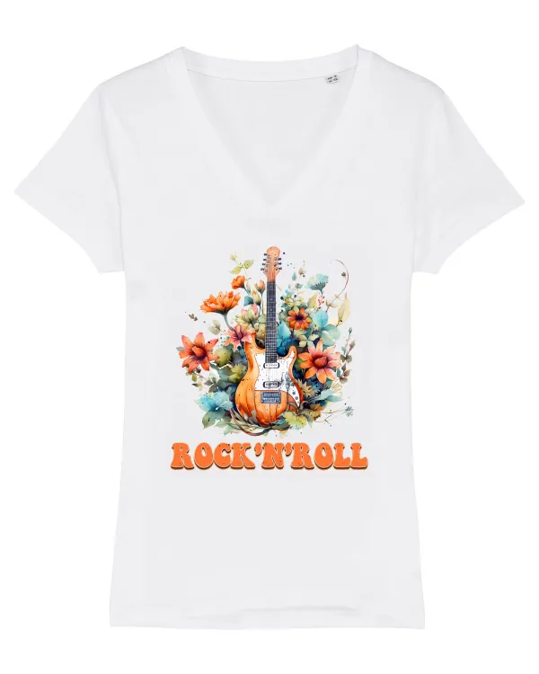 in stil retro chic - Rock and roll Tricou mânecă scurtă guler V Damă Evoker