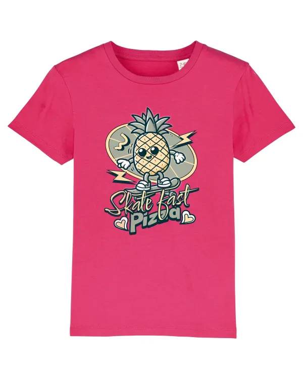 Ananas Amuzant Retro Pizza Skate Skateboarder Tricou mânecă scurtă  Copii Mini Creator