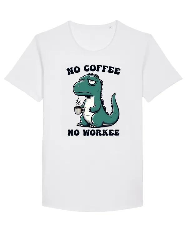 No coffee no workee - pentru dependenții de cafea Tricou mânecă scurtă guler larg Bărbat Skater