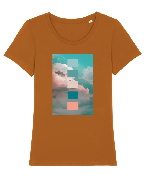 Serene Sky Tricou mânecă scurtă guler larg fitted Damă Expresser