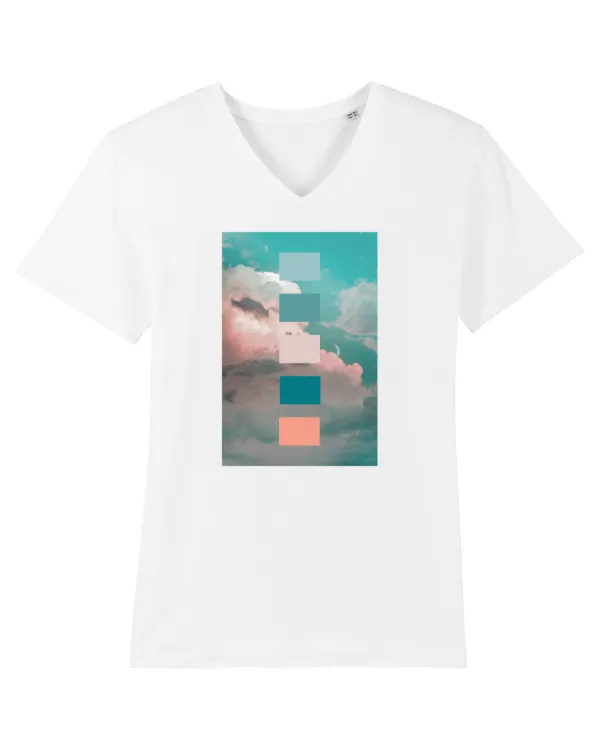 Serene Sky Tricou mânecă scurtă guler V Bărbat Presenter