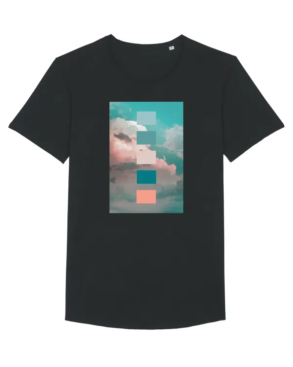 Serene Sky Tricou mânecă scurtă guler larg Bărbat Skater