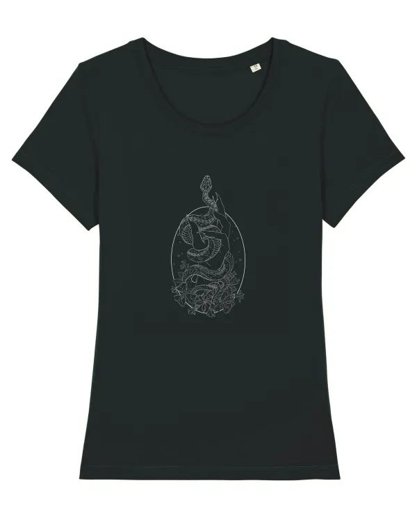 Șarpe aesthetic Tricou mânecă scurtă guler larg fitted Damă Expresser