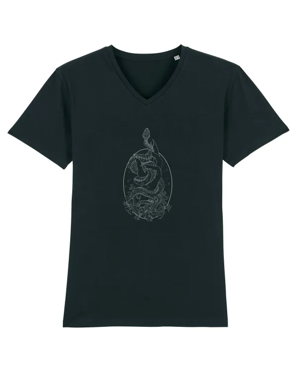 Șarpe aesthetic Tricou mânecă scurtă guler V Bărbat Presenter