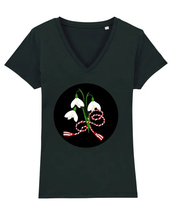 Ghiocel  Tricou mânecă scurtă guler V Damă Evoker