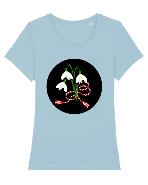 Ghiocel  Tricou mânecă scurtă guler larg fitted Damă Expresser