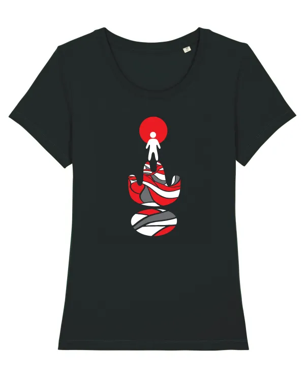 După Soare Tricou mânecă scurtă guler larg fitted Damă Expresser