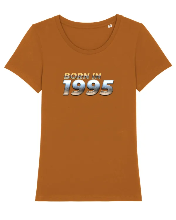 Born in 1995 Tricou mânecă scurtă guler larg fitted Damă Expresser