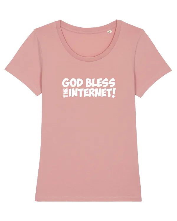 God Bless the Internet! Tricou mânecă scurtă guler larg fitted Damă Expresser