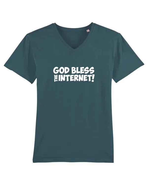 God Bless the Internet! Tricou mânecă scurtă guler V Bărbat Presenter