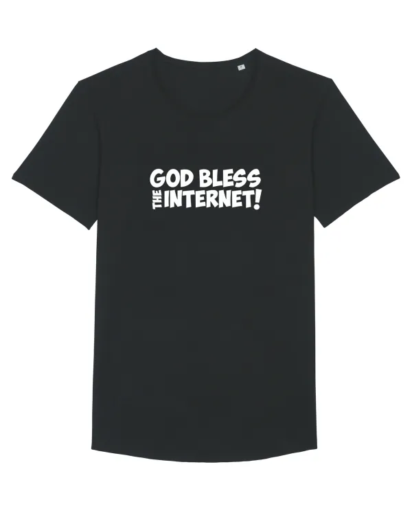 God Bless the Internet! Tricou mânecă scurtă guler larg Bărbat Skater