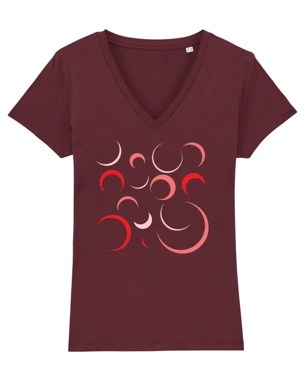 Red Moons Tricou mânecă scurtă guler V Damă Evoker