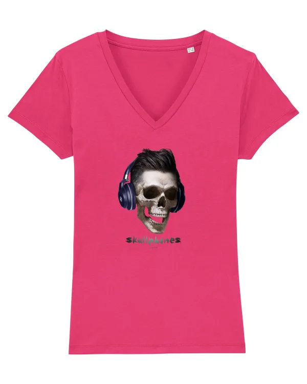 Craniu cu casti - skullphones 13 Raspberry