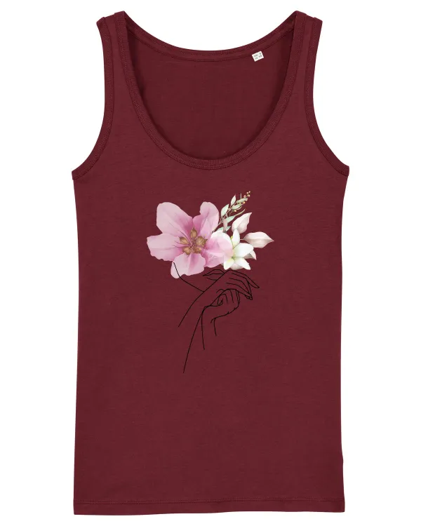 Pink Floral Hands Burgundy
