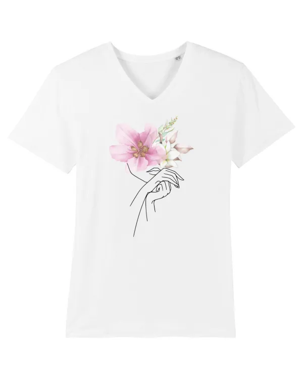 Pink Floral Hands White