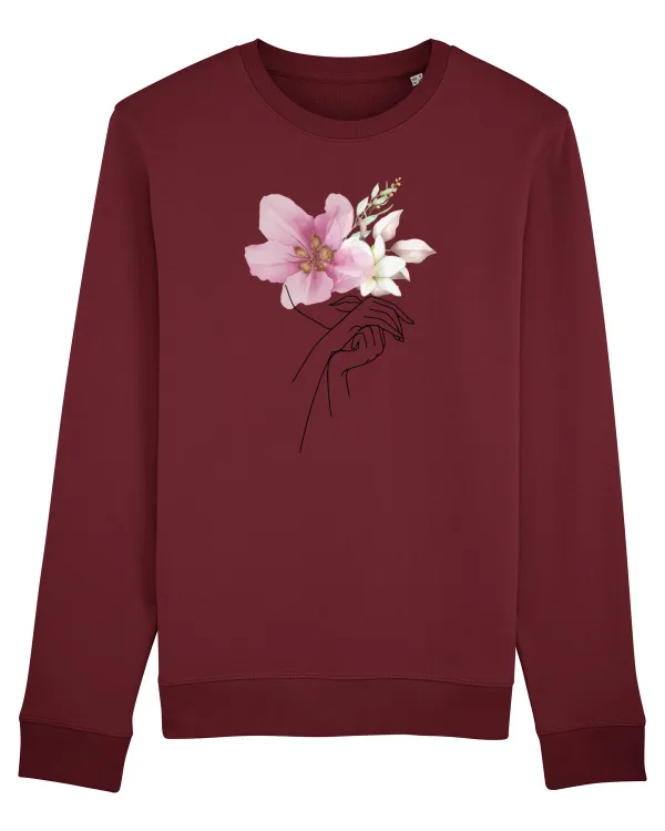Pink Floral Hands Burgundy